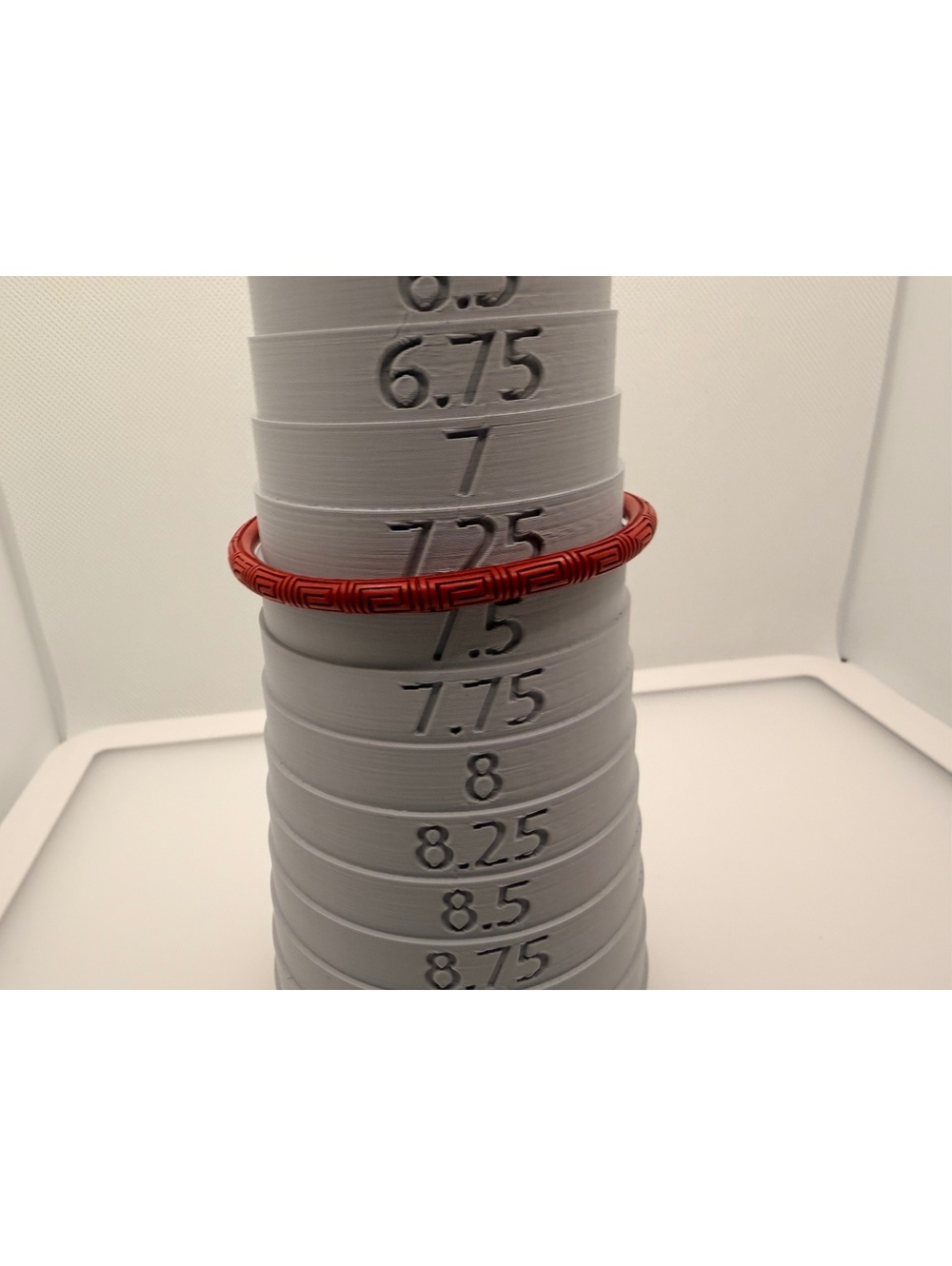 Red Patterned Bangle Bracelet